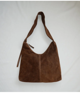 NONA Crossbody bag Dark brown suede
