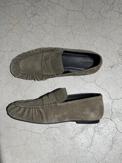 Alohas Aven suede Green leather loafers