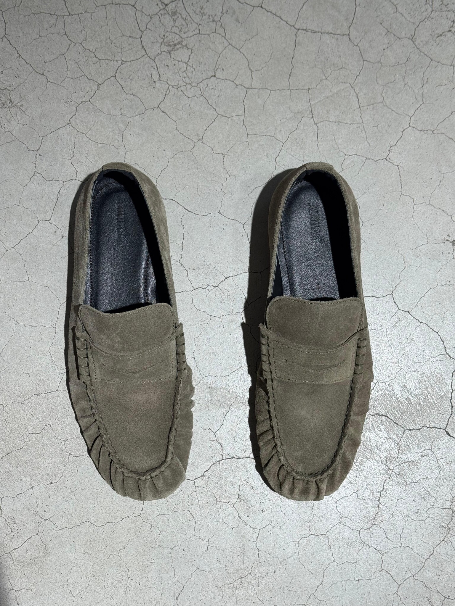 Alohas Aven suede Green leather loafers