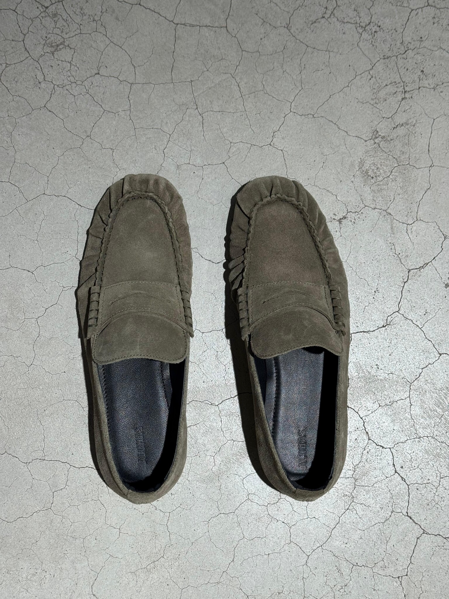 Alohas Aven suede Green leather loafers