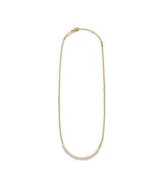 Anni Lu Slim pearly necklace Gold