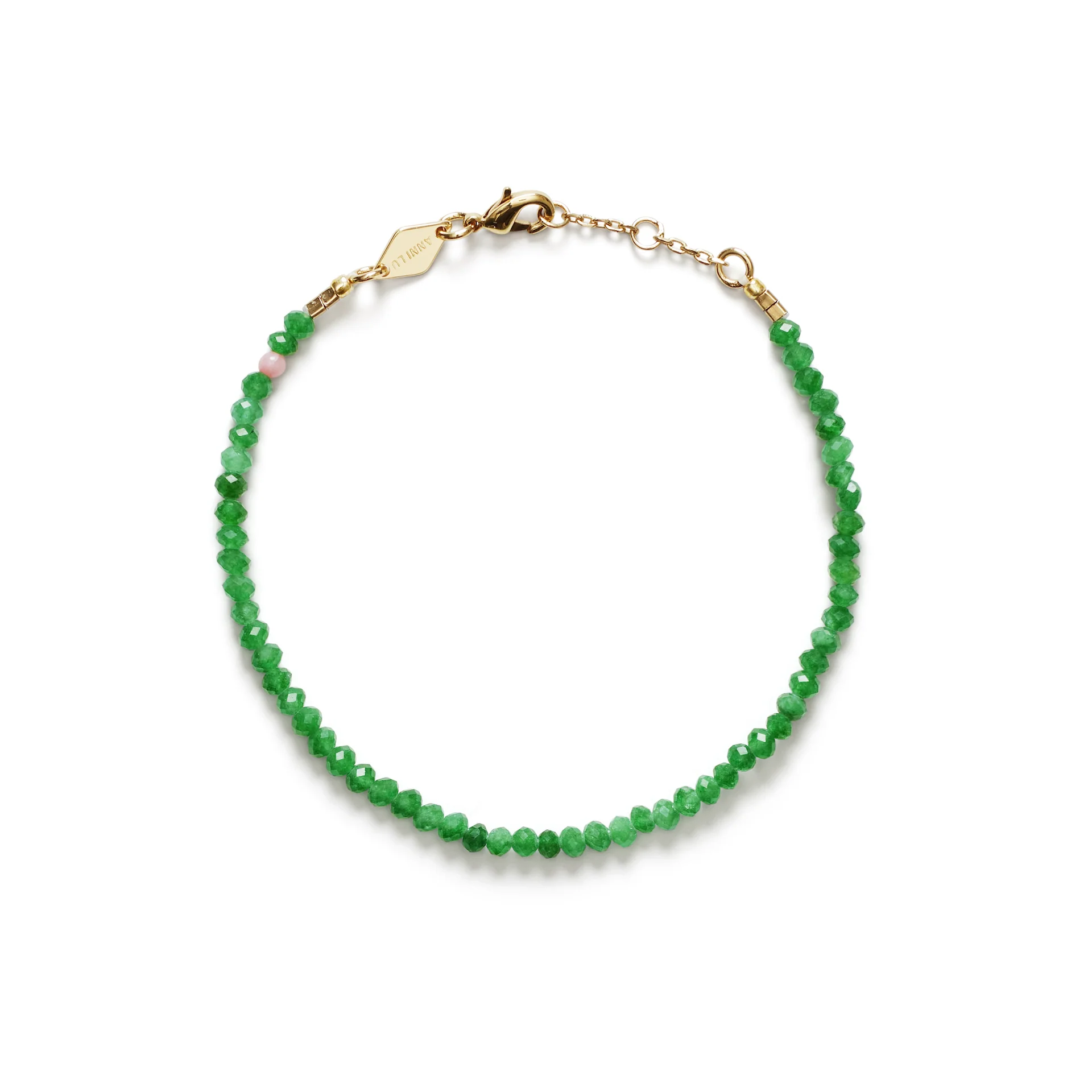 Anni Lu Tan line bracelet Green jade