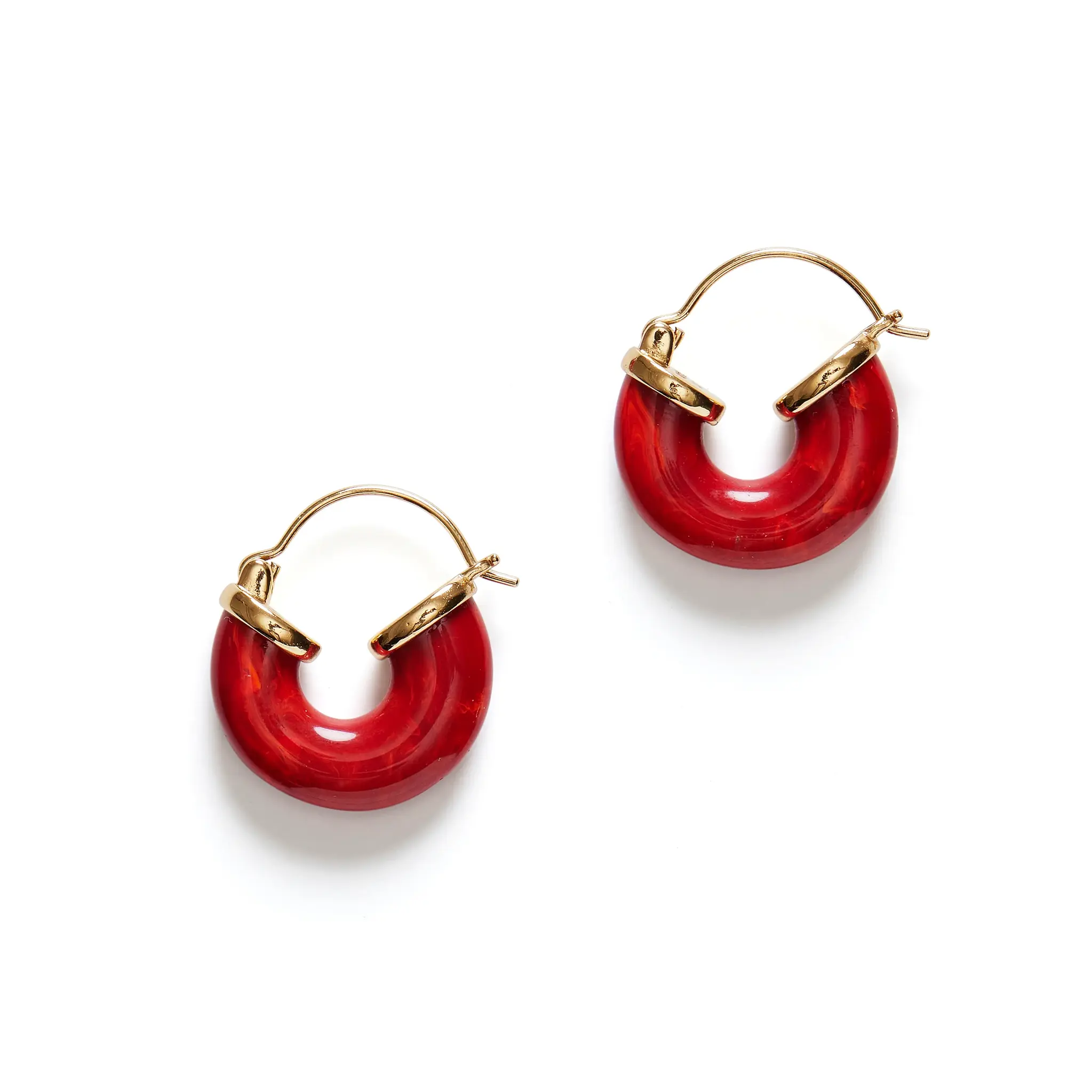 Anni Lu Petit swell hoop earrings Bright red