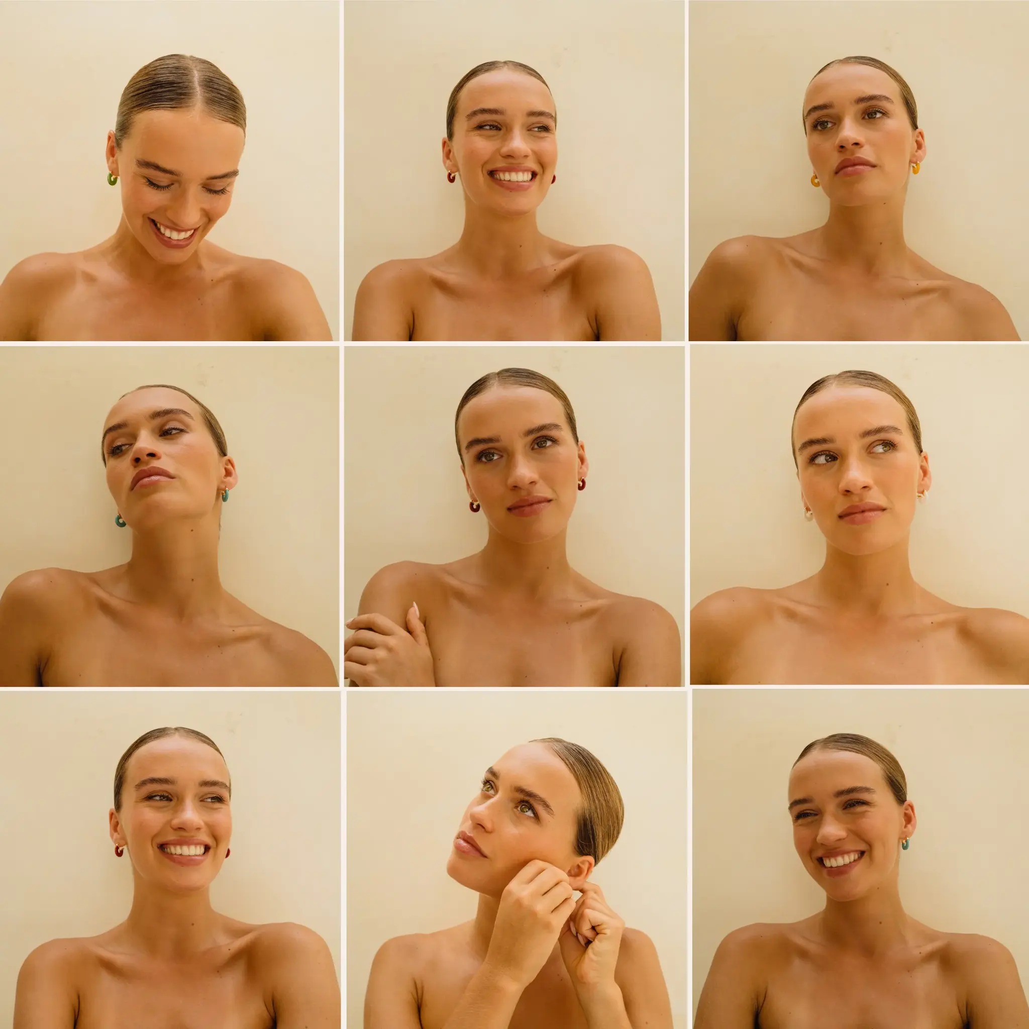 Anni Lu Petit swell hoop earrings Bright red