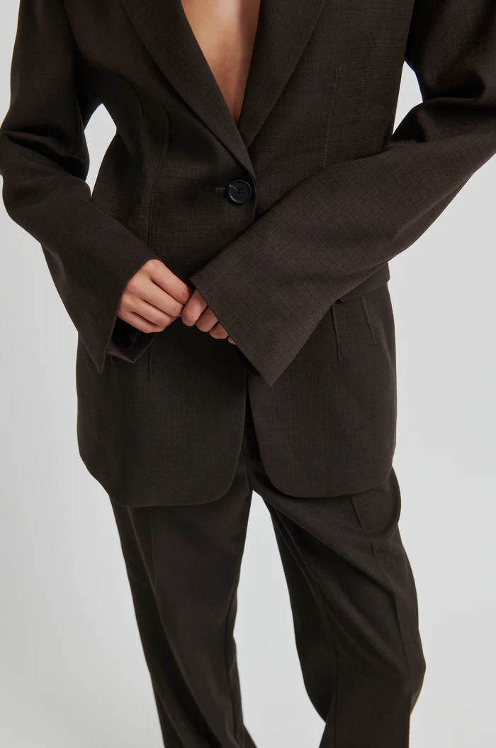 Second Female Sella fitted blazer Chocolate torte