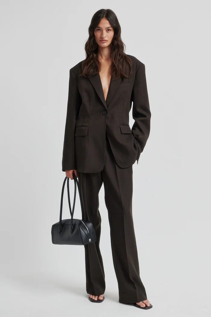 Second Female Sella fitted blazer Chocolate torte