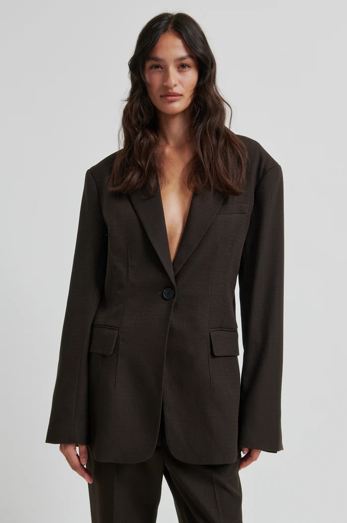 Second Female Sella fitted blazer Chocolate torte