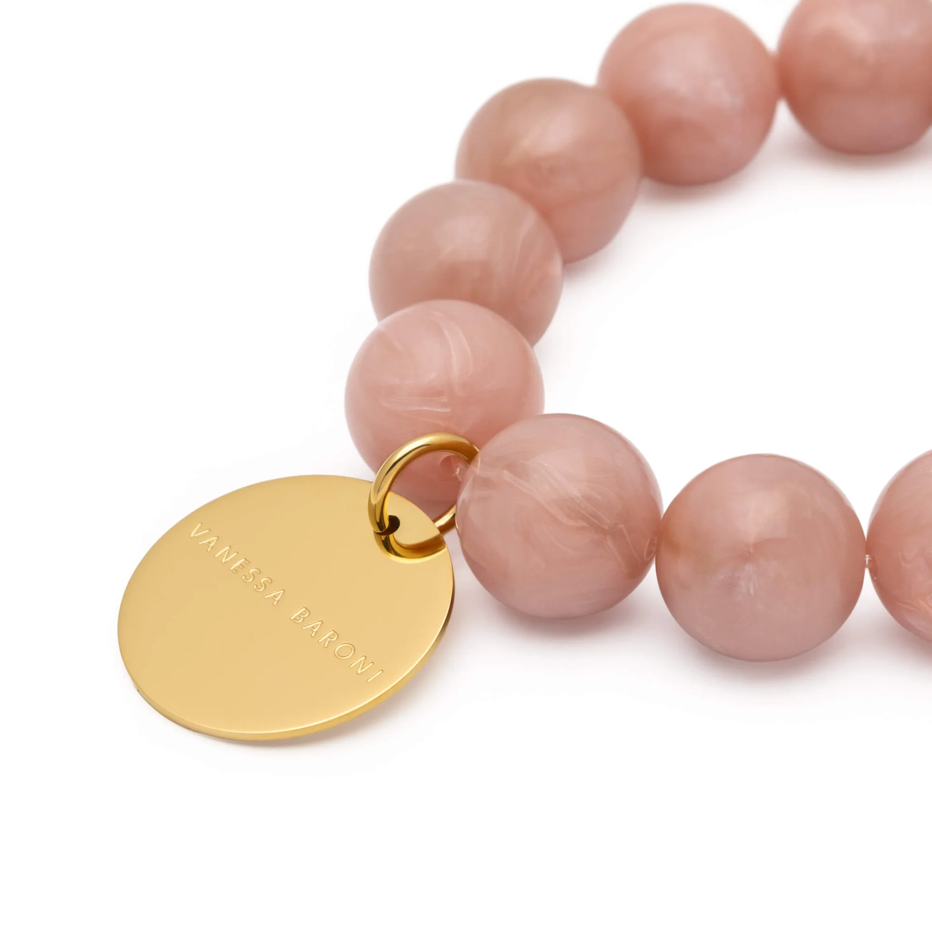 Vanessa Baroni Beads flex bracelet Blush marble
