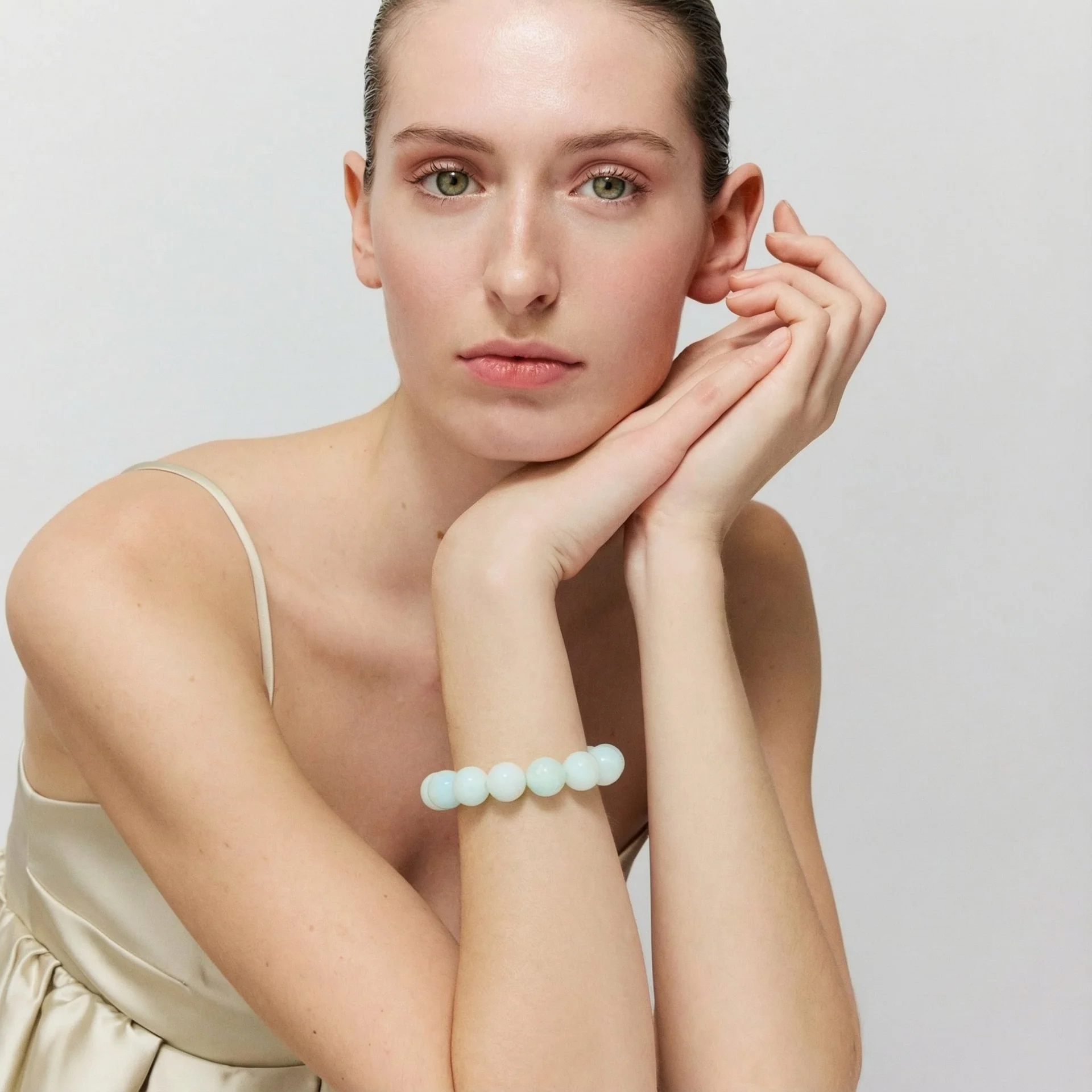 Vanessa Baroni Beads flex bracelet Cloud  marble