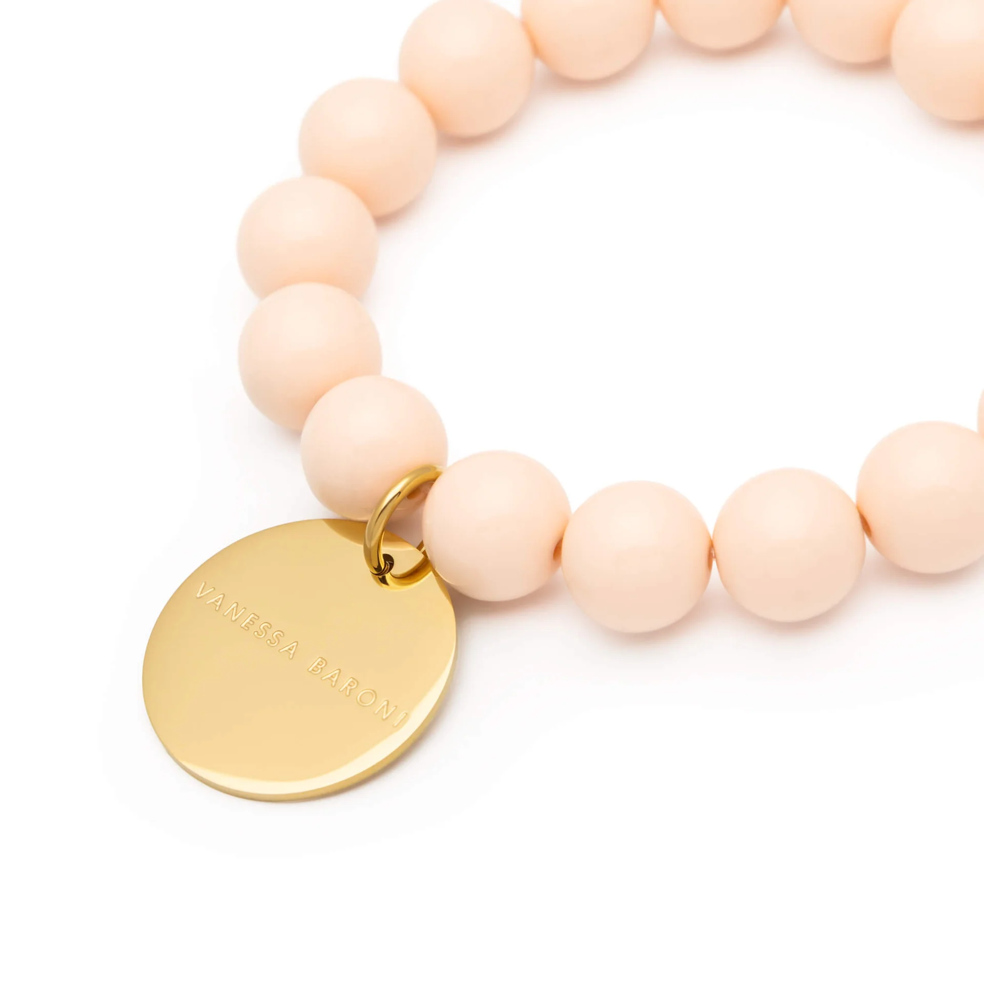 Vanessa Baroni Mini beads flex bracelets Latte marble