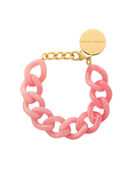 Vanessa Baroni Mini flat chain bracelet Watermelon marble