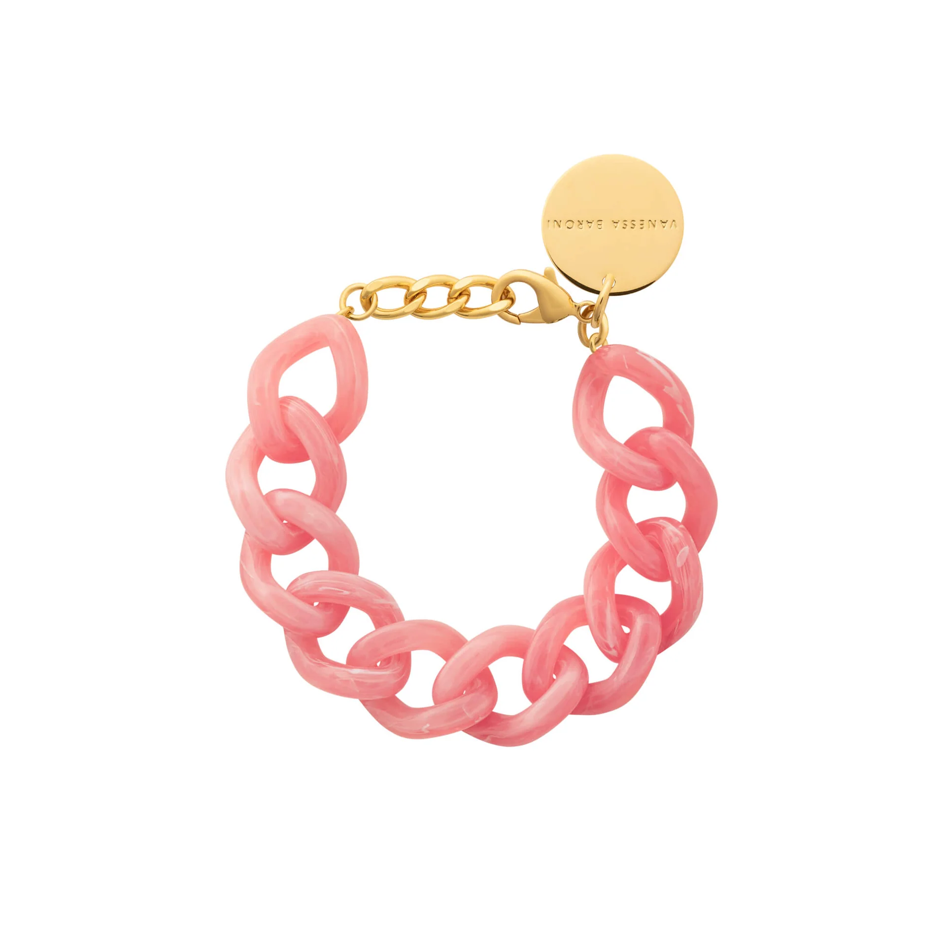 Vanessa Baroni Mini flat chain bracelet Watermelon marble