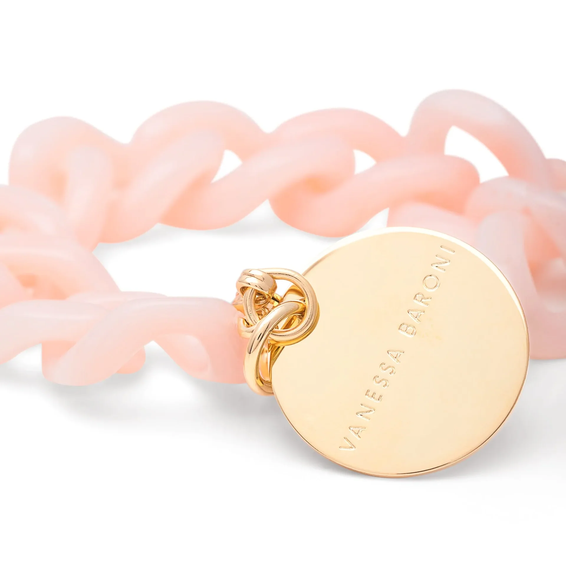 Vanessa Baroni Mini flat chain bracelet Peach sorbet