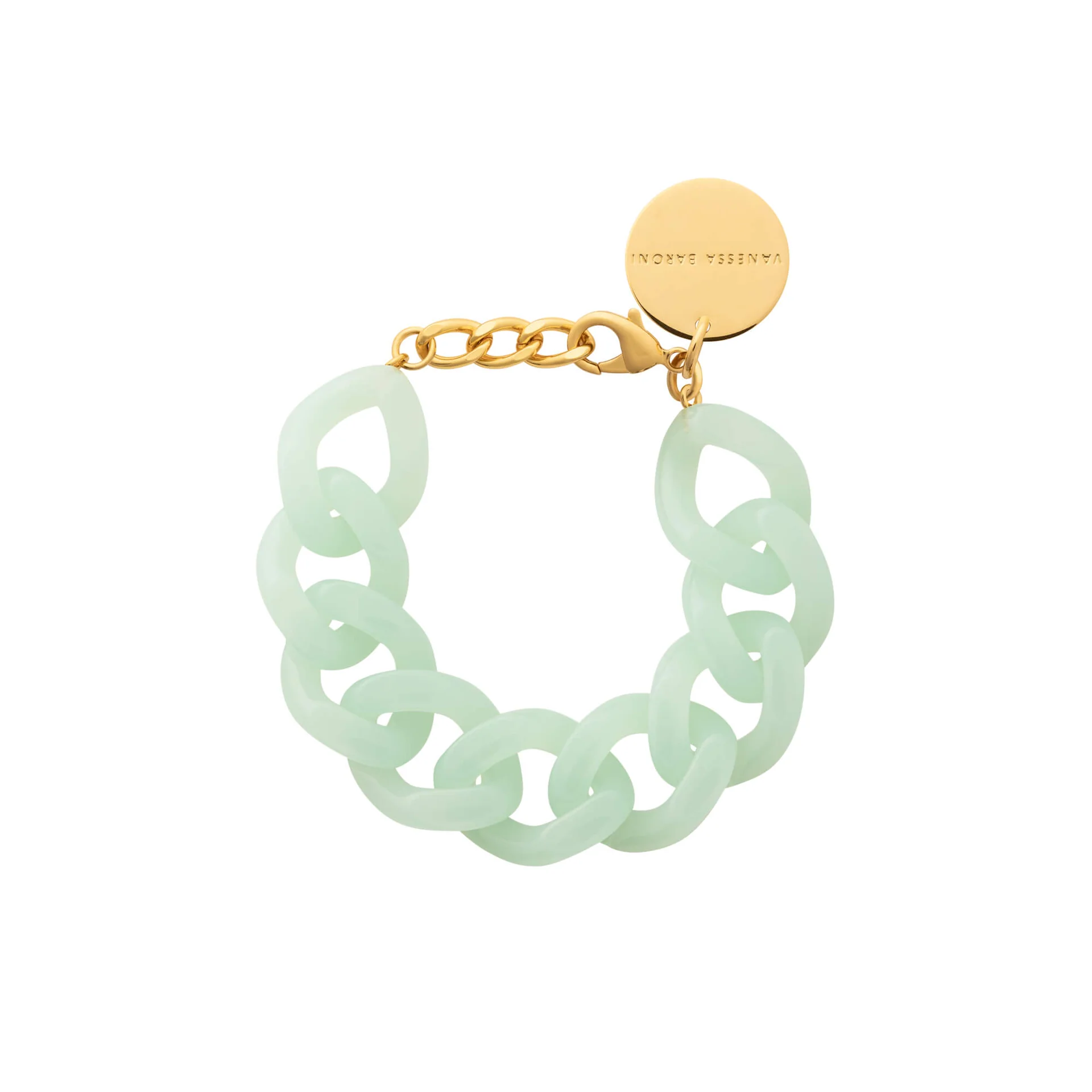 Vanessa Baroni Flat chain bracelet Opaline mint
