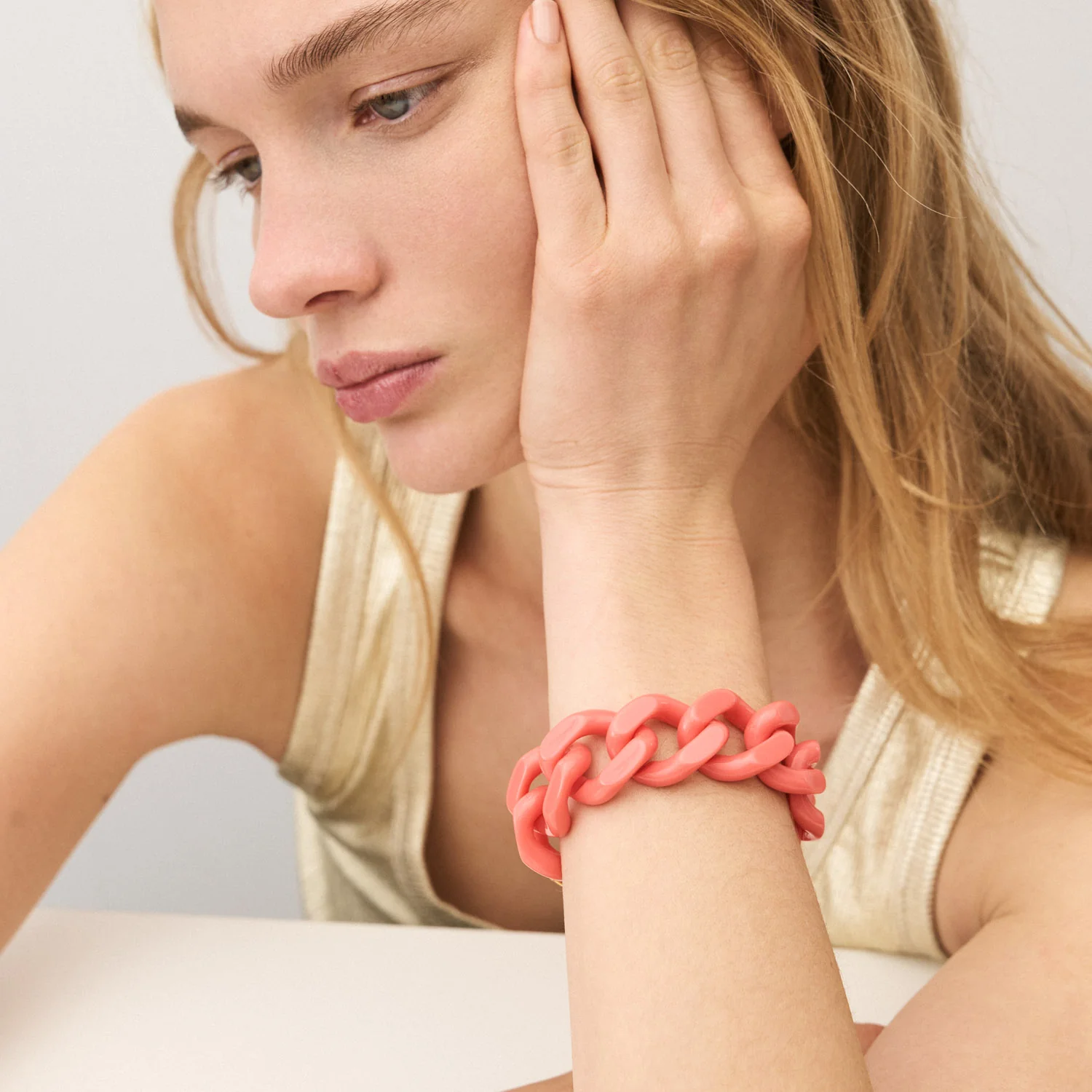 Vanessa Baroni Flat chain bracelet New flamingo