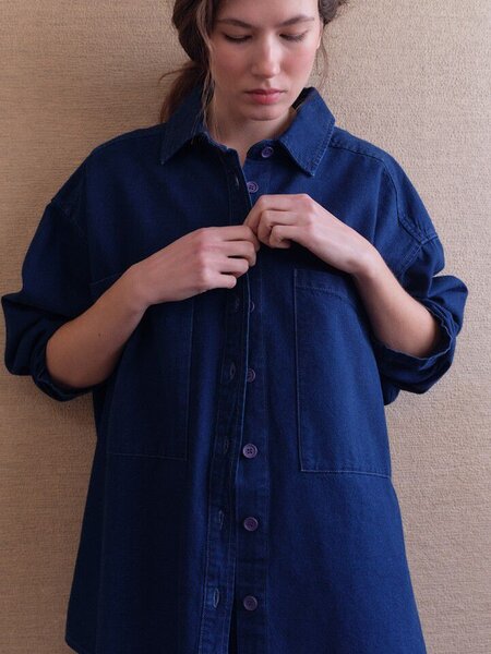 American Vintage COM06A shirt Bleu brut