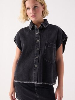 American Vintage YOP06D gilet Black vintage