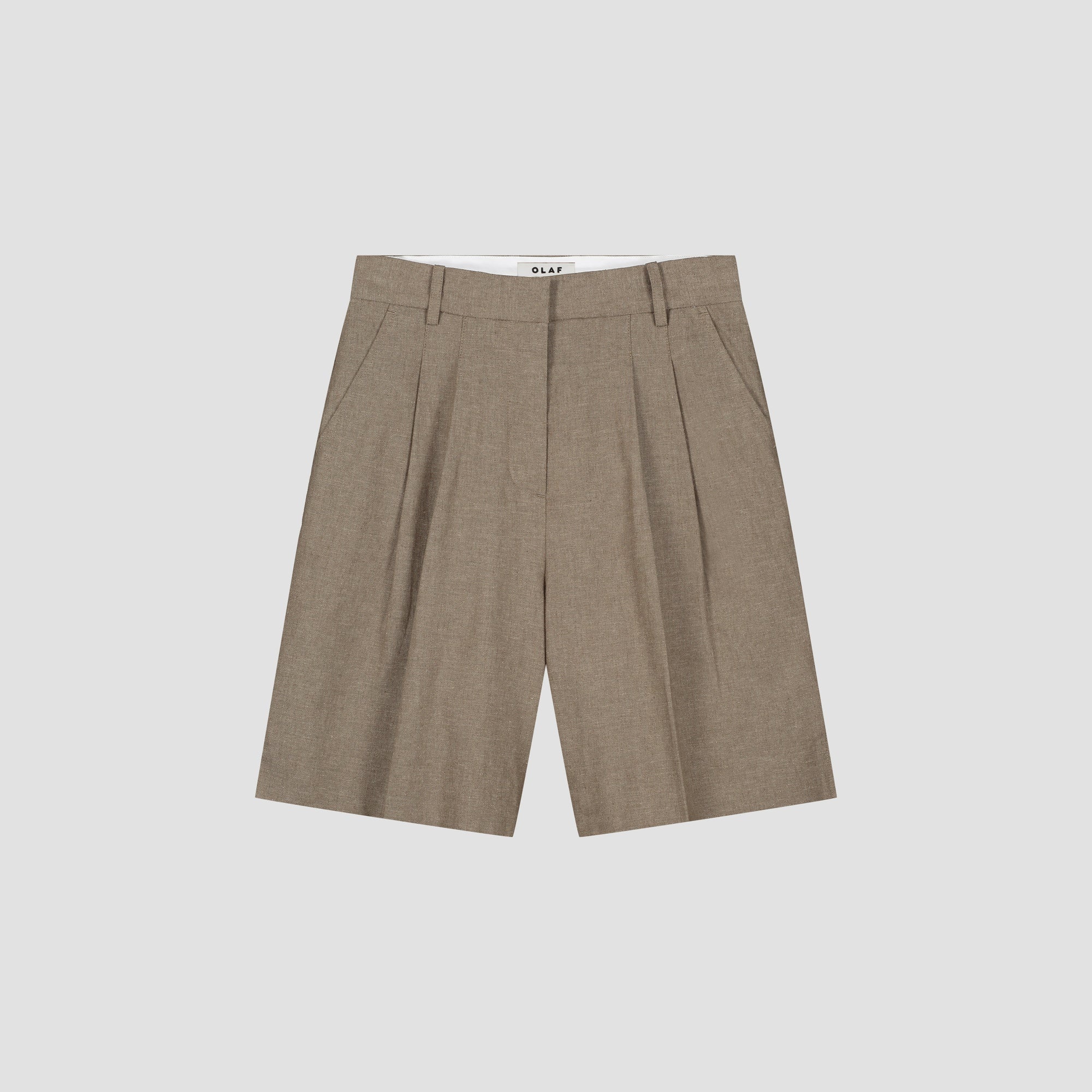 OLAF Linen tailored short Taupe