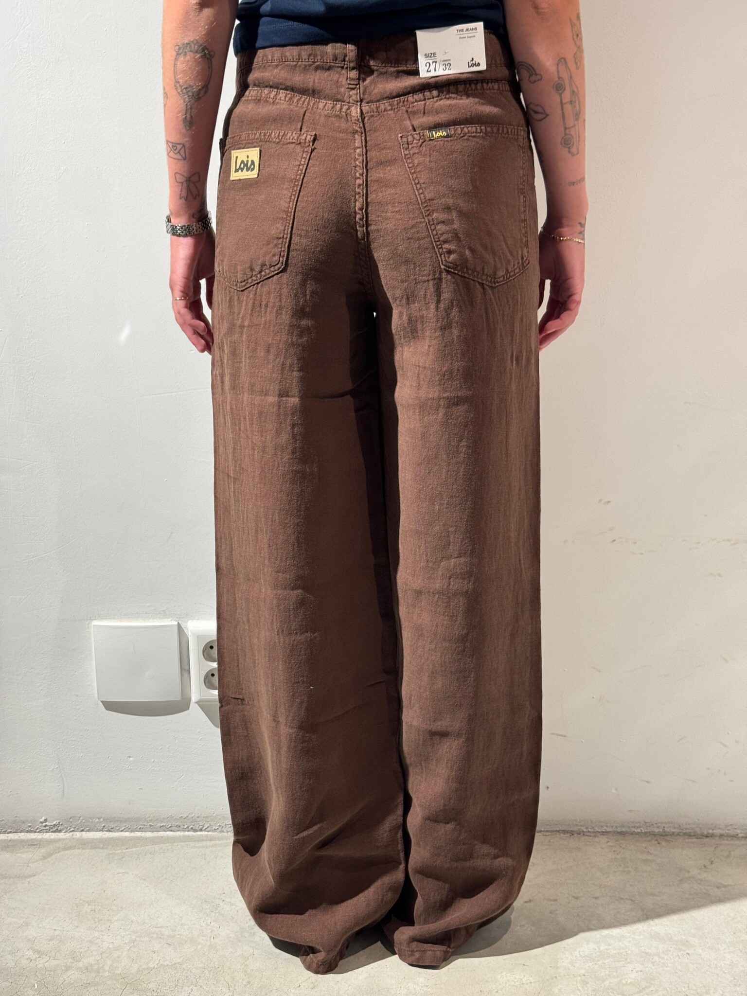 Lois Skater loose-Z linen pants Chocolate martini