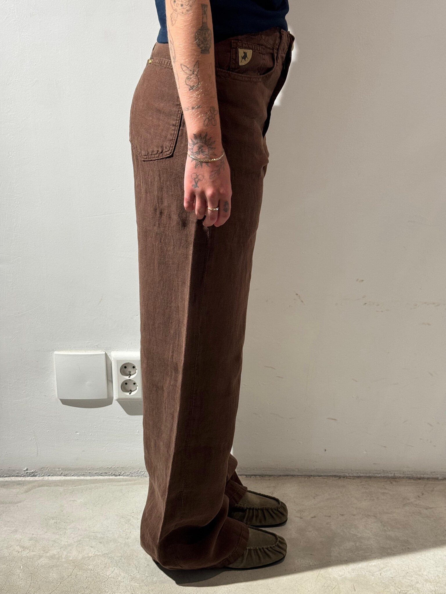 Lois Skater loose-Z linen pants Chocolate martini