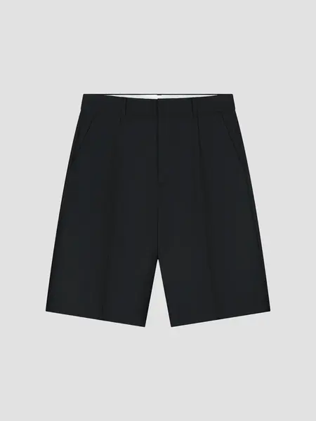 OLAF Tropical wool blend tailored shorts Black