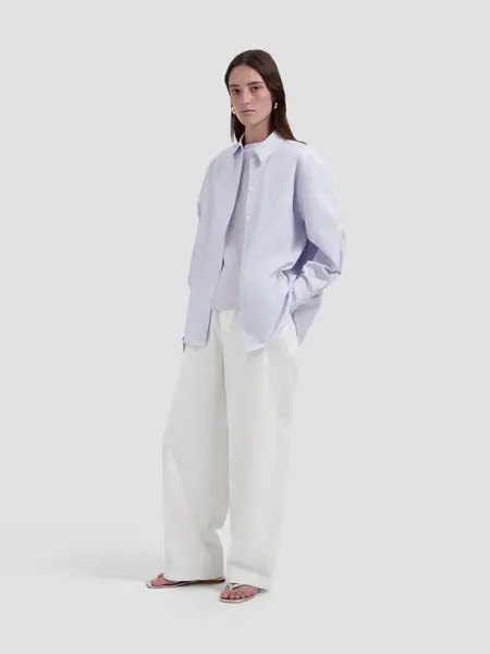 OLAF Stripe oversized shirts Off white / purple heater