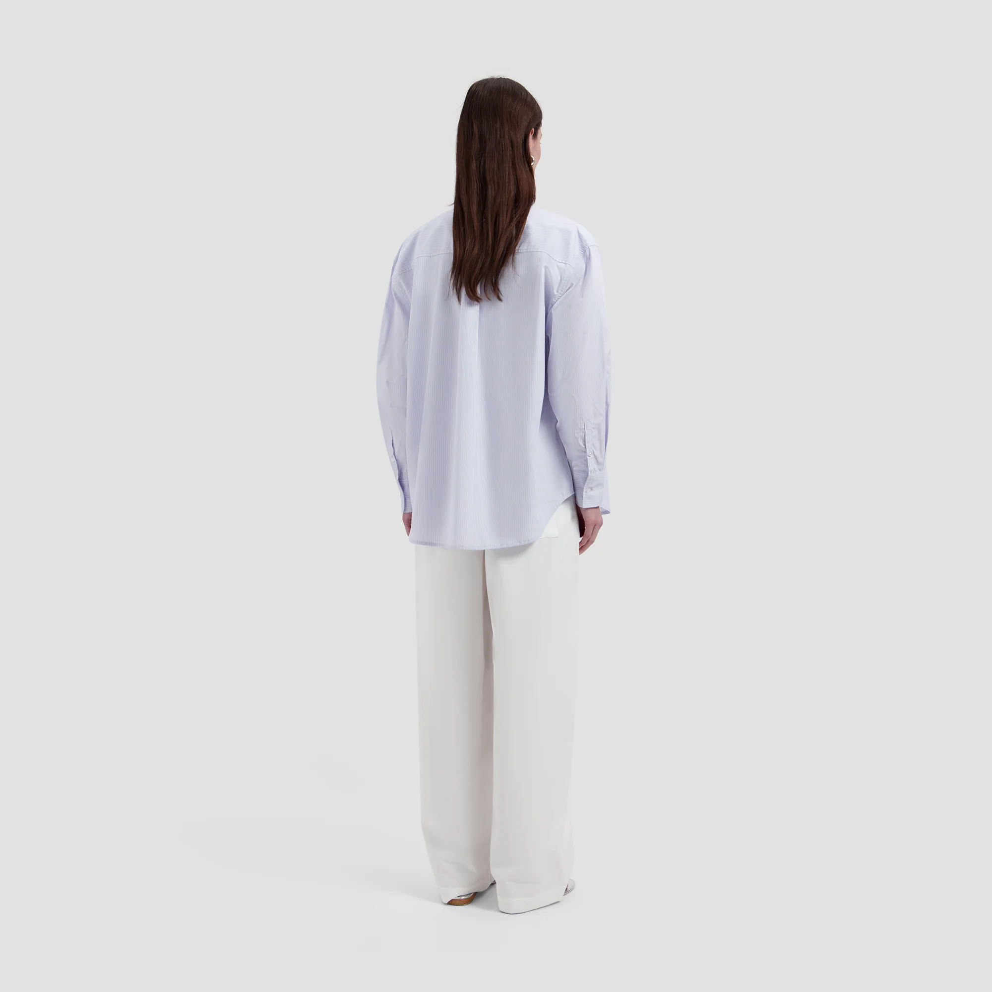 OLAF Stripe oversized shirts Off white / purple heater