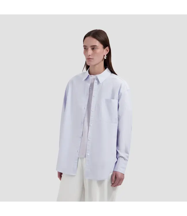 OLAF Stripe oversized shirts Off white / purple heater