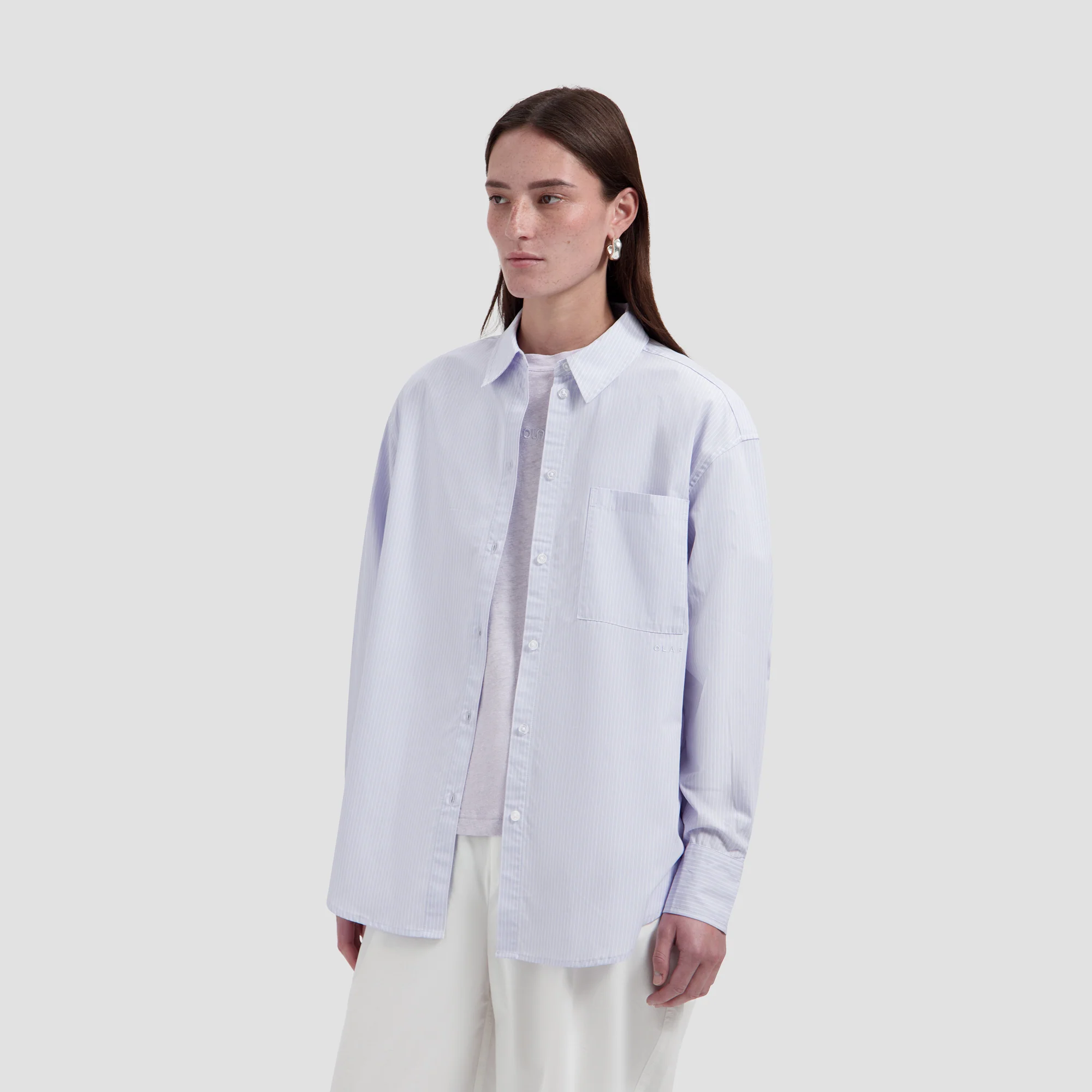 OLAF Stripe oversized shirts Off white / purple heater