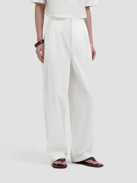 OLAF Barrel leg pants Optical white