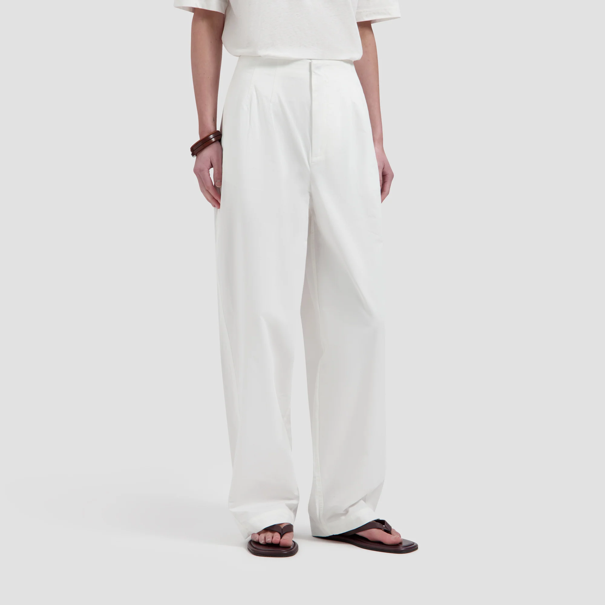 OLAF Barrel leg pants Optical white