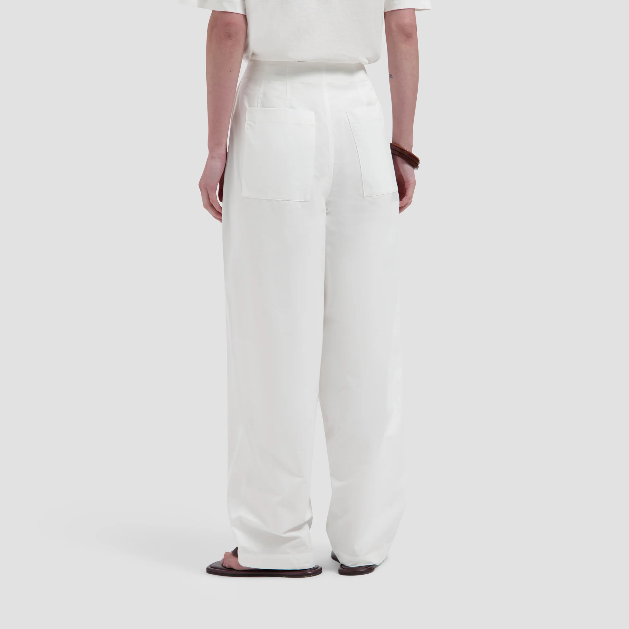 OLAF Barrel leg pants Optical white