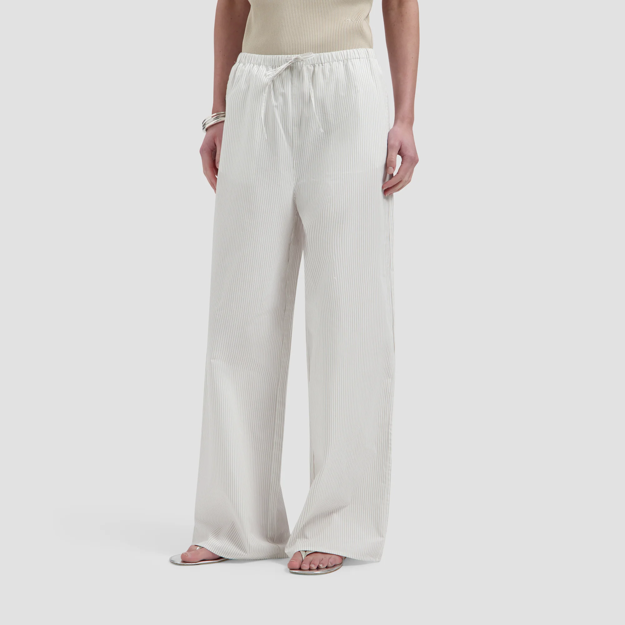 OLAF Stripe drapey pants Off white / Treehouse