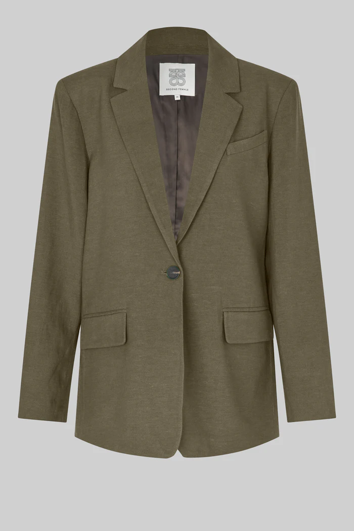 Second Female Lino new fit blazer Canteen