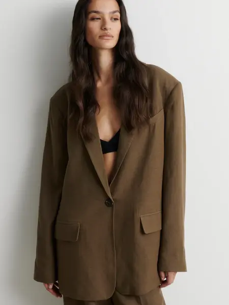 Second Female Lino new fit blazer Canteen