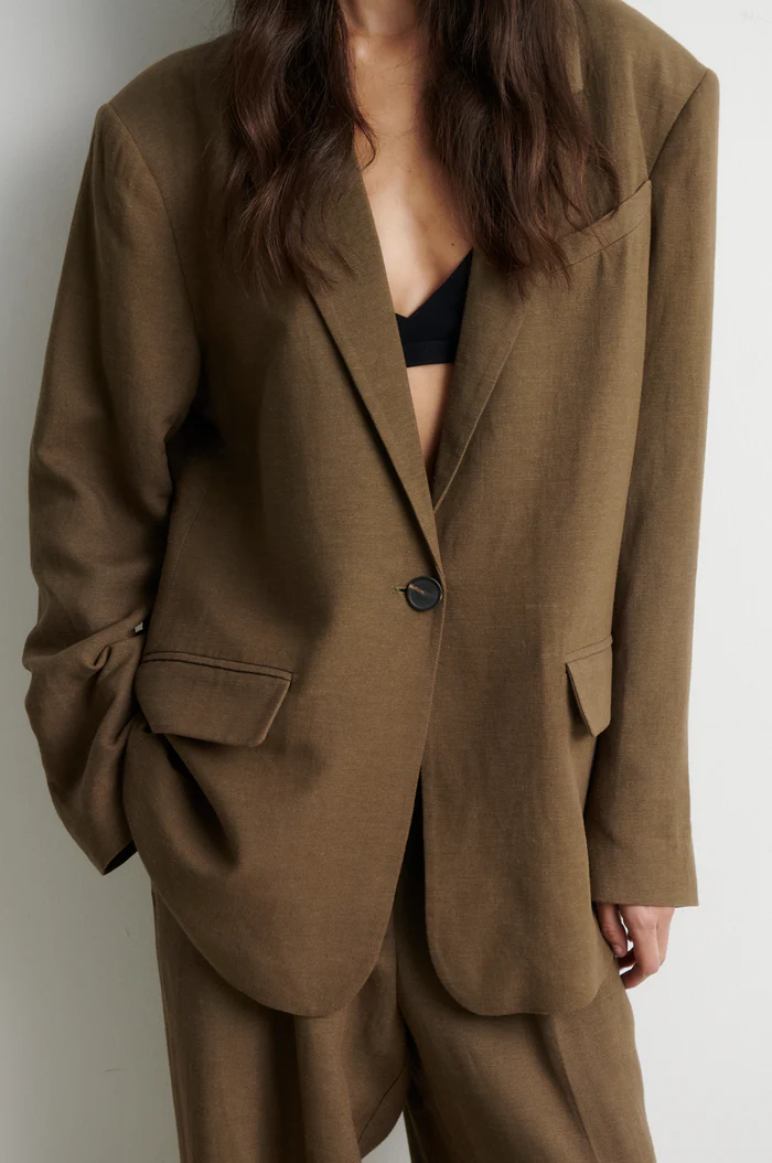 Second Female Lino new fit blazer Canteen