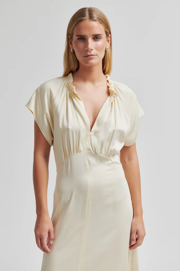 Second Female Shera frill dress Alabaster gleam
