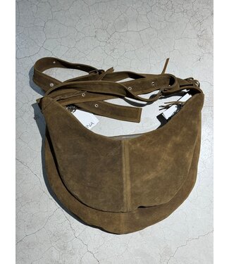 NONA Buckle banana bag XXL Olive suede