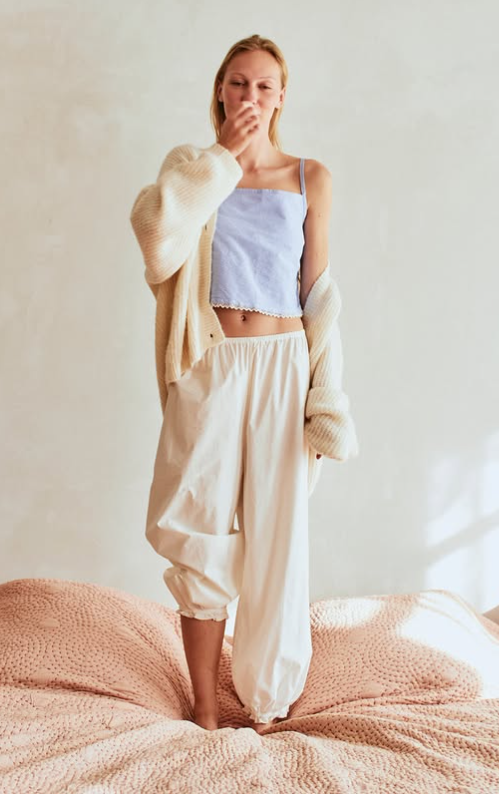 American Vintage BAI10B Pantalon Blanc casse