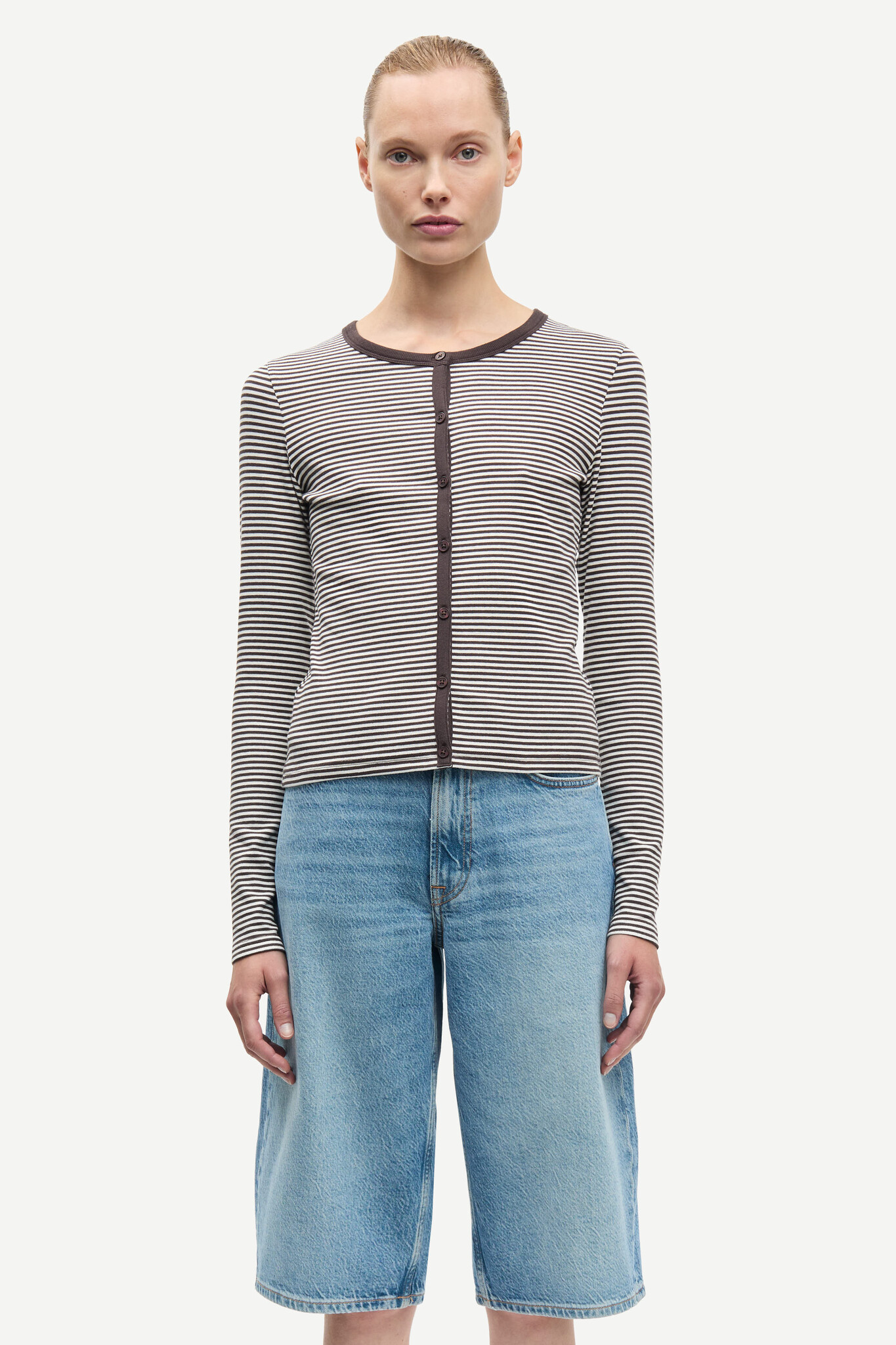 Samsoe Samsoe Saalexo LS cardigan Mulch stripe