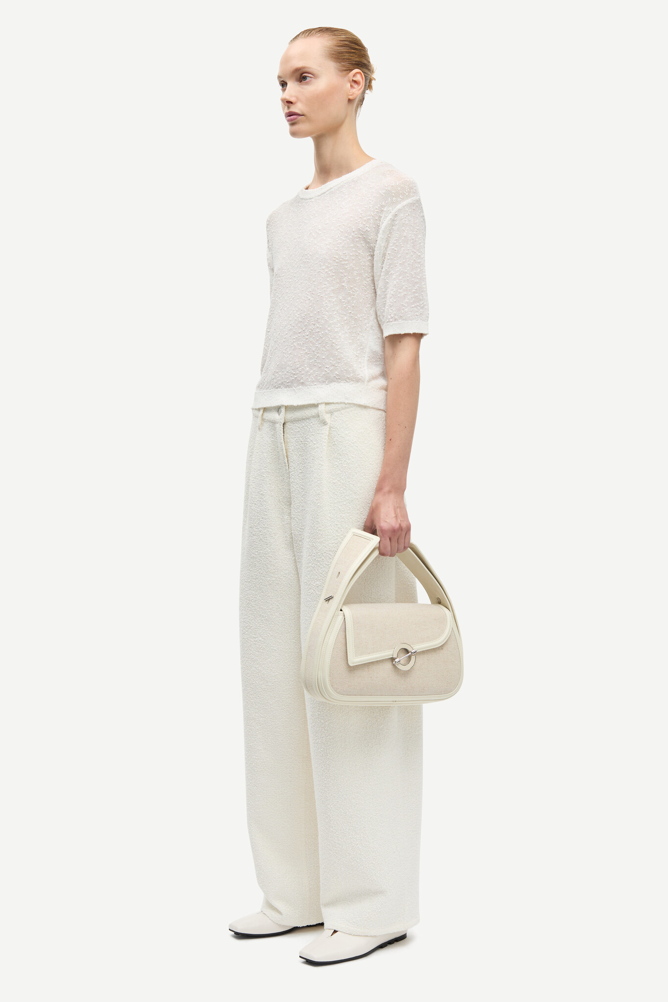 Samsoe Samsoe Saharper pleat trousers Egret