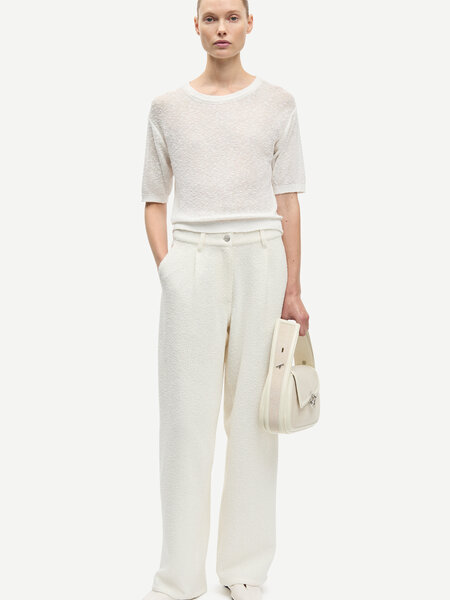 Samsoe Samsoe Saharper pleat trousers Egret