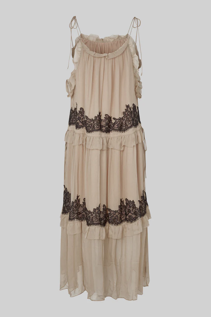 Second Female Lynda maxi dress Plaza taupe