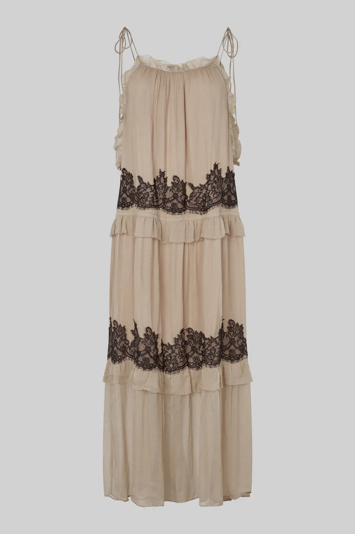 Second Female Lynda maxi dress Plaza taupe
