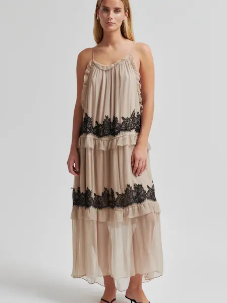 Second Female Lynda maxi dress Plaza taupe
