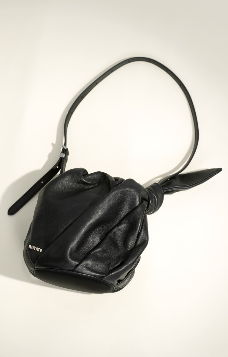ROTATE Leather bon bon bag Black