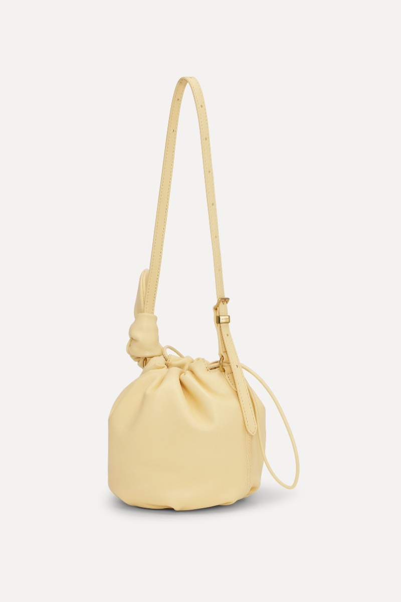 ROTATE Leather bon bon bag Italian straw