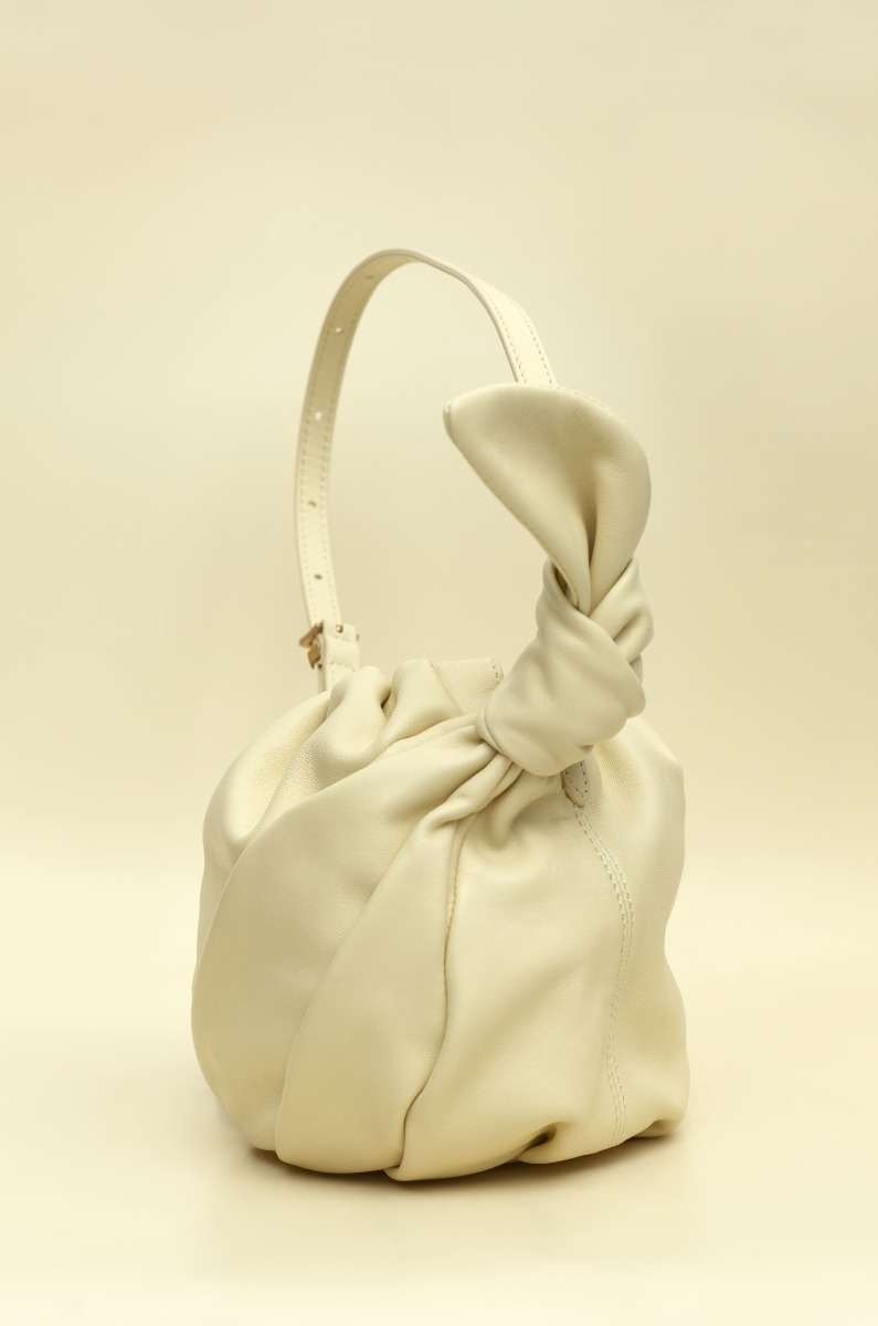 ROTATE Leather bon bon bag Italian straw