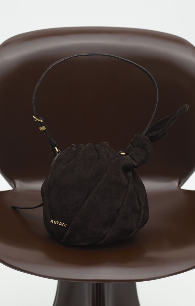 ROTATE Suede bon bon bag Chocolate torte