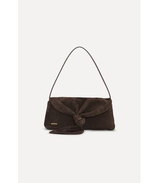 ROTATE Suede knot scarf bag Chocolate torte